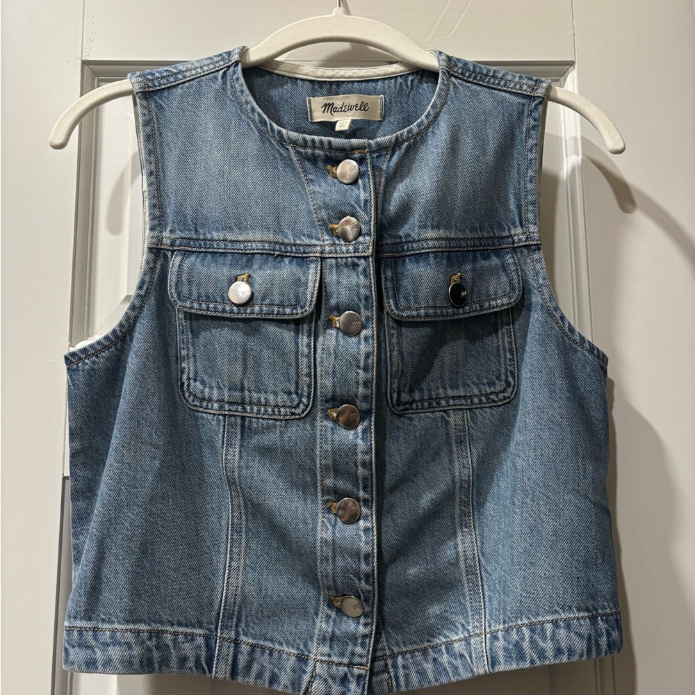 Madewell Blue Denim Sleeveless Top